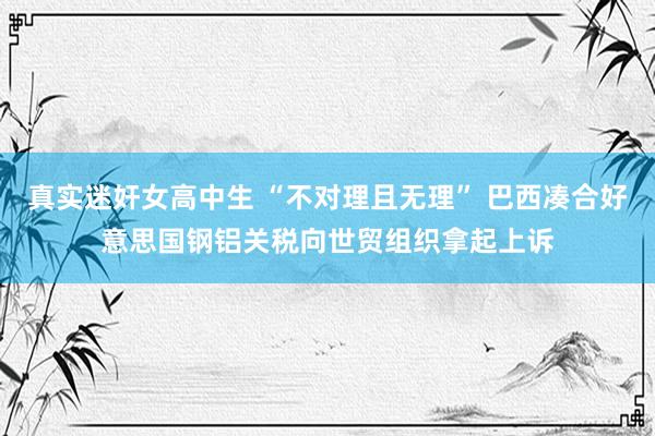 真实迷奸女高中生 “不对理且无理” 巴西凑合好意思国钢铝关税向世贸组织拿起上诉