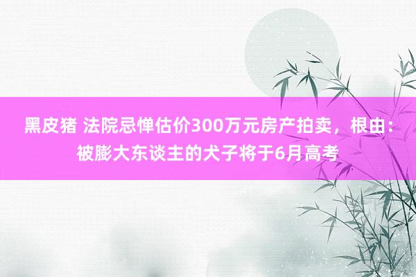 黑皮猪 法院忌惮估价300万元房产拍卖，根由：被膨大东谈主的犬子将于6月高考