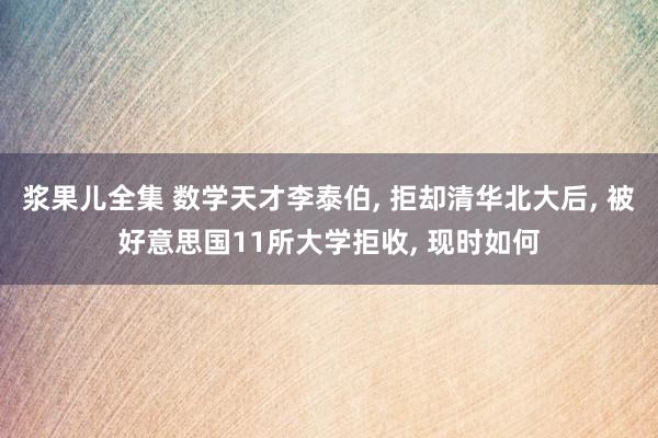 浆果儿全集 数学天才李泰伯， 拒却清华北大后， 被好意思国11所大学拒收， 现时如何