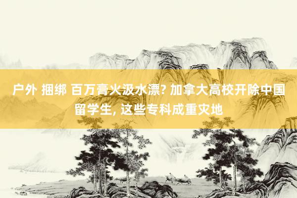 户外 捆绑 百万膏火汲水漂? 加拿大高校开除中国留学生， 这些专科成重灾地