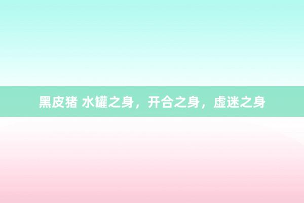 黑皮猪 水罐之身，开合之身，虚迷之身