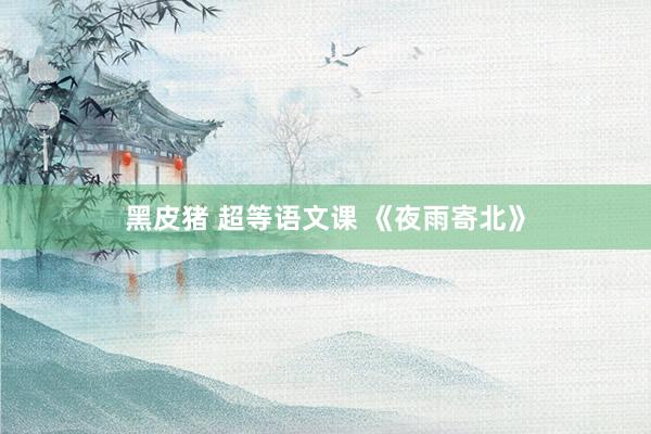 黑皮猪 超等语文课 《夜雨寄北》