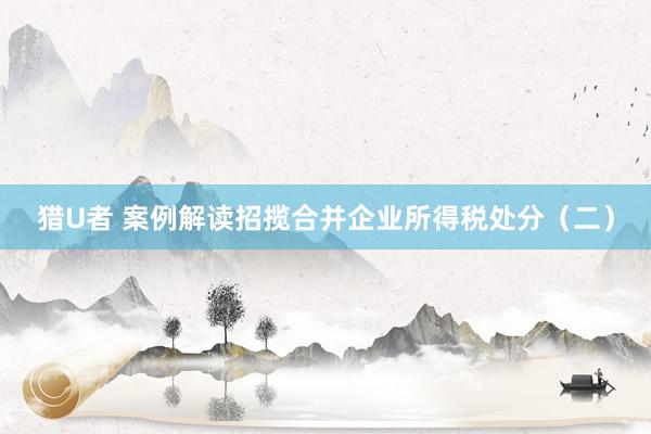 猎U者 案例解读招揽合并企业所得税处分（二）