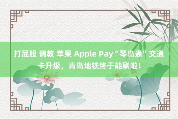 打屁股 调教 苹果 Apple Pay“琴岛通”交通卡升级，青岛地铁终于能刷啦！