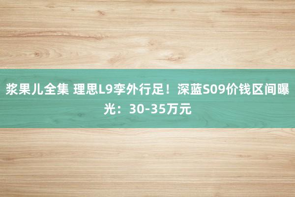 浆果儿全集 理思L9孪外行足！深蓝S09价钱区间曝光：30-35万元